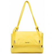 τσάντα calvin klein - roped shoulder bag k60k609407 magnetic yellow zbe ύφασμα/-ύφασμα
