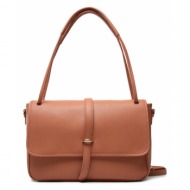 τσάντα gino rossi cs6272a camel φυσικό δέρμα/grain leather