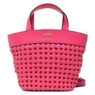 τσάντα guess sicilia (wg) mini bags hwwg84 90750 bright pink απομίμηση δέρματος/-απομίμηση δέρματος