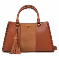 τσάντα guess kaoma (hb) hwhb86 60060 tan φυσικό δέρμα/grain leather
