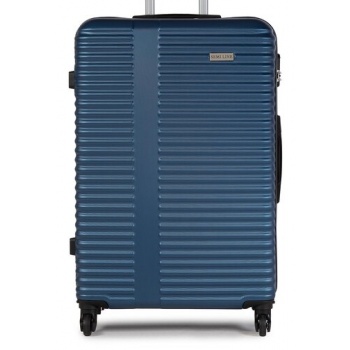 μεγάλη σκληρή βαλίτσα semi line t5523-6 σκούρο μπλε υλικό 
