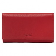 μεγάλο πορτοφόλι γυναικείο puccini g004 red 3 φυσικό δέρμα/grain leather