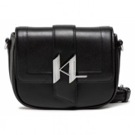 τσάντα karl lagerfeld 225w3086 black φυσικό δέρμα/grain leather