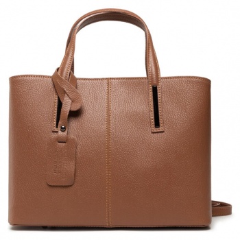 τσάντα creole k11170 koniak φυσικό δέρμα/grain leather