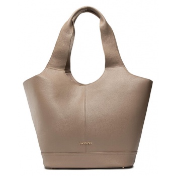 τσάντα lasocki mls-k-021-85-01 beige φυσικό δέρμα/grain
