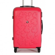 μεσαία σκληρή βαλίτσα semi line t5544-4 ροζ υλικό - abs