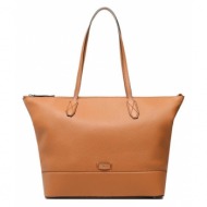 τσάντα lancel ew zip tote bag a1209020tu camel φυσικό δέρμα/grain leather