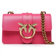 τσάντα pinko love one mini c pe 23 pltt 100058 a0f1 pink pinko n17q φυσικό δέρμα/grain leather