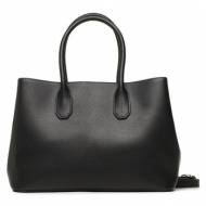 τσάντα patrizia pepe 8b0095/l001 black/light gold φυσικό δέρμα - grain leather