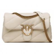 τσάντα pinko love classic puff cl pe 23 pltt 100038 a0f2 white z14q φυσικό δέρμα/grain leather