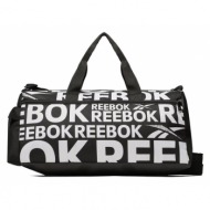 σάκος reebok workout ready grip bag h36578 black ύφασμα - ύφασμα