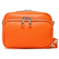 τσάντα creole k11321 arancione d29 φυσικό δέρμα/grain leather