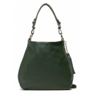 τσάντα creole k11322 c.zielony φυσικό δέρμα/grain leather