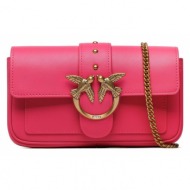 τσάντα pinko love one pocket c pe 23 pltt 100061 a0f1 pink pinko n17q φυσικό δέρμα/grain leather