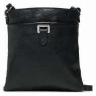 τσάντα creole k11305 μαύρο φυσικό δέρμα/grain leather