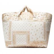 τσάντα manebi riviera bag maxi b 1.2 ar beige bandana υφασμα/-ύφασμα