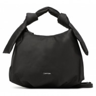 τσάντα calvin klein soft nappa crossbody textile k60k610184 bax ύφασμα - ύφασμα