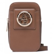 τσάντα lancel mini vertical bag a12079jgtu granit/gold φυσικό δέρμα/grain leather