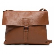 τσάντα creole k11032 καφέ φυσικό δέρμα/grain leather