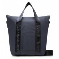 τσάντα lacoste s tote bag nf4234sg bleu nuit blanc m05 υφασμα/-ύφασμα