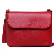 τσάντα creole k11346 rosso fuoco d58 φυσικό δέρμα/grain leather
