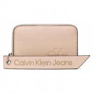 μικρό πορτοφόλι γυναικείο calvin klein jeans sculpted med zip around tag k60k610578 tge απομίμηση δέ