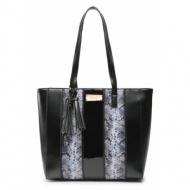 τσάντα monnari bag1030-m20 black with blue απομίμηση δέρματος/-απομίμηση δέρματος