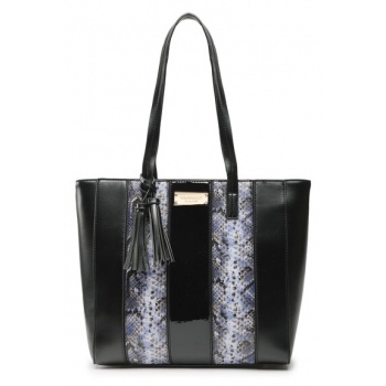 τσάντα monnari bag1030-m20 black with blue απομίμηση σε προσφορά