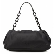 τσάντα calvin klein soft nylon shoulder bag lg k60k610647 bax υφασμα/-ύφασμα