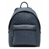 σακίδιο coach charter bp 24 sig pb ch762 denim den φυσικό δέρμα/grain leather