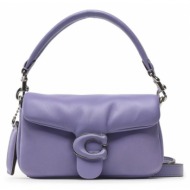 τσάντα coach ltr c pllw tbby sb 1 c3880 lh/light violet φυσικό δέρμα/grain leather