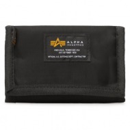 μεγάλο πορτοφόλι ανδρικό alpha industries crew wallet 196928 black 03 ύφασμα - ύφασμα