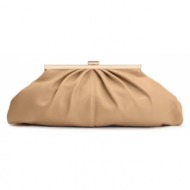 τσάντα kazar lui 61186-01-73 beige φυσικό δέρμα - grain leather