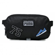 τσαντάκι μέσης puma patch waist bag 079515 01 puma black ύφασμα - ύφασμα