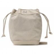 τσάντα calvin klein re-lock drawstring bag sm perf k60k610636 pea απομίμηση δέρματος/-απομίμηση δέρμ