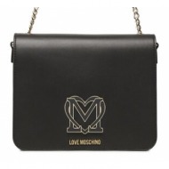 τσάντα love moschino jc4162pp1gl10000 nero φυσικό δέρμα/grain leather