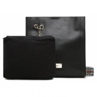 τσάντα monnari bag0030-020 μαύρο απομίμηση δέρματος/-απομίμηση δέρματος
