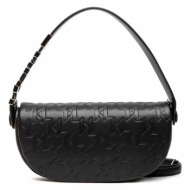 τσάντα karl lagerfeld 230w3089 black φυσικό δέρμα/grain leather
