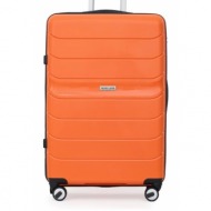 μεγάλη σκληρή βαλίτσα semi line t5614-3 πορτοκαλί υλικό - πολυπροπυλένιο