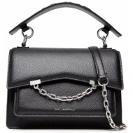 τσάντα karl lagerfeld 225w3081 black φυσικό δέρμα/grain leather