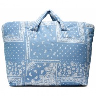 τσάντα manebi ribiera bag maxi b 1.1 ar denim blue/bandana nylon υφασμα/-ύφασμα