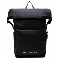 σακίδιο tommy hilfiger hilfiger roll top backpack am0am11380 dw6 ύφασμα - ύφασμα