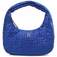 τσάντα tommy hilfiger th chic nylon shoulder bag aw0aw15082 c66 ύφασμα - ύφασμα