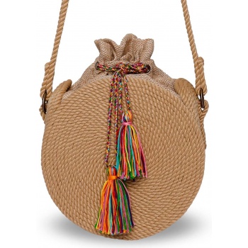 τσάντα bohonomad bohobag 01 beige ύφασμα - ύφασμα σε προσφορά