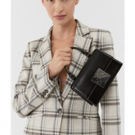 τσάντα tory burch bon bon spazzolato mini top-handle bag 148865 black 001 φυσικό δέρμα/grain leather