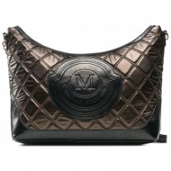 τσάντα monnari bag5600-m23 dark gold ύφασμα - ύφασμα