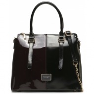 τσάντα monnari bag4190-m05 black with burgundy απομίμηση δέρματος/-απομίμηση δέρματος