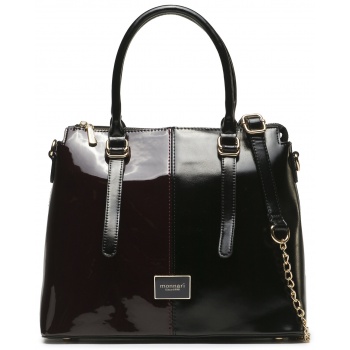 τσάντα monnari bag4190-m05 black with burgundy απομίμηση σε προσφορά