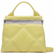 τσάντα karl lagerfeld 231w3035 yellow iri a768 φυσικό δέρμα/grain leather