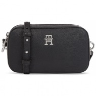 τσάντα tommy hilfiger th emblem camera bag aw0aw15179 black bds απομίμηση δέρματος/-απομίμηση δέρματ
